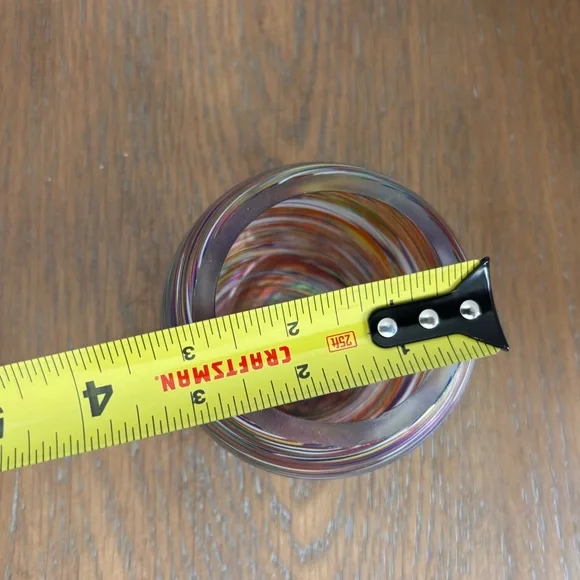 Murano Iridescent Multicolor Swirl Glass Votive Candle Holder - Picture 6 of 7